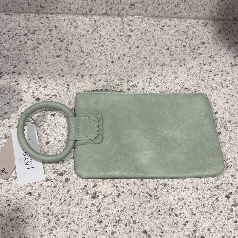 Calin Collection VEGAN Mint Green Wristlet Clutch